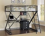 Z-Bedroom Full Size Loft Study Bunk Bed by Powell - Metal (354-117)
