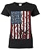 Shop4Ever® United States of America Flag Vintage Women T-Shirt USA Flag Shirts #13500