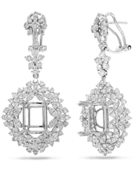 3.50ct 18k White Gold Diamond Semi-mount Earrings