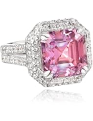 Myia Passiello "Cocktail Ring" Asscher Cut Swarovski Zirconia Fancy Pink Ring