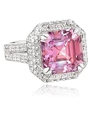 Myia Passiello "Cocktail Ring" Asscher Cut Swarovski Zirconia Fancy Pink Ring