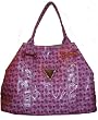 Guess Purse Handbag Tote Large Violet Signature Print Love Candy