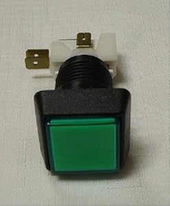 Small Square Green Arcade 14V 161 Lamp Push Button D54-0004-43