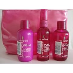 Lee Stafford Pink - Poker Straight Set Inhalt:Flat Iron Protection Shine Mist Haarpflege-Spray 50ml + Haarshampoo 75ml + Conditioner Haarsp�lung 75ml + Kosmetiktasche