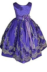 Girls Tea Length Flower-Girl Dress/Pageant Dress/Wedding Dress 