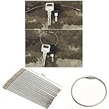 SySrion 20pcs Stainless Steel Wire Keychain Cable Key Ring for Outdoor Hiking
