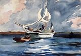 Hand Made Oil Reproduction - Winslow Homer - 24 x 16 inches - Sloop, Nassau