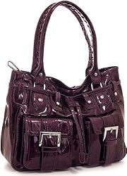 Patent ''Ellie'' Purses - Purple, Burgundy or Black & Brown
