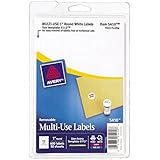 Avery Self-Adhesive Removable Labels, 1-Inch Diameter, White, Pack of 600  (5410)