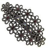 Crazy Daisies Large Hematite Tone French Clip
