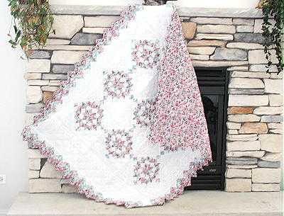 Pink Lace Throw Baby Quilt Free Shipping