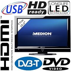 MEDION MD 20277 P13102 46,9cm / 18,5" LED TV DVD-Player DVB-T MPEG4 USB HD Ready � 2x HDMI � Xvid � EPG � Kopfh�reranschluss