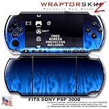 Fire Blue WraptorSkinz Skin and Screen Protector Kit fits Sony PSP 3000