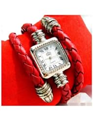 New Elegent Leather Strap fashion ladys womens bracelet watches wrist bangle watch WP@TLJ153755R