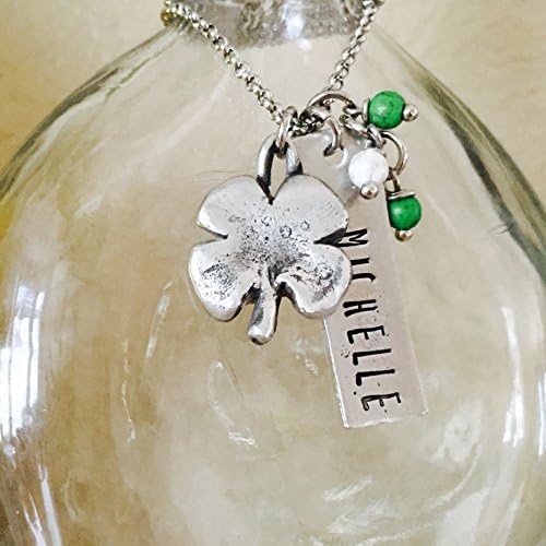 St Patrick's Day Necklace Hand Stamped By Bliss Stamped Jewelry