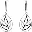 Sterling Silver Black Spinel and Diamond Earrings