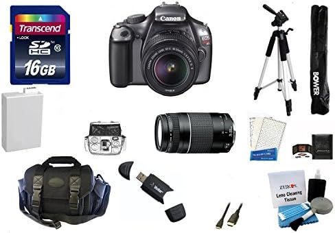 Canon EOS Rebel T3i 18 Mp Cmos Digital SLR Camera with Ef-s 18-55mm F/3.5-5.6 Is Ii Zoom Lens & Ef 75-300mm F/4-5.6 III Telephoto Zoom Lens + 11pc Bundle 16gb Deluxe Accessory Kit