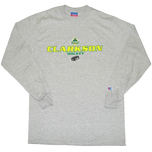 Buy Clarkson Golden Knights with Puck Champion Gray L S Tee