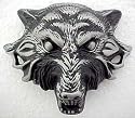 3D Solid Pewter Wolf Head Belt Buckle Werewolf