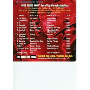 1-800 Music Now - Rock Pop Compilation Disc by Ben Harper, 311, Jude Cole, Dishwalla, and Blur (Audio CD)