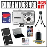 Kodak EasyShare M1063 10.3MP Digital Camera (Silver) + 4GB Accessory Kit