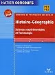 Histoire et G�ographie, Composante majeure : Sciences exp�rimentales et technologie, Composante mineure