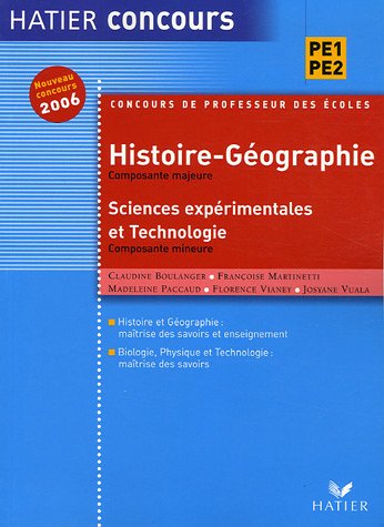 Histoire et Géographie, Composante majeure : Sciences expérimentales et technologie, Composante mineure
