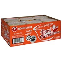 Nong Shim Bowl Noodle, Spicy Chicken, 3.03-Ounce Packages, 12-Count (Pack of 2)