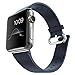 J&D Compatible for Apple Watch Series 1/2/3/4 42mm Modern Series Leather Strap Replacement Wrist Band with Metal Clasp Adapter for 42mm Series 1/2/3/4, Blue