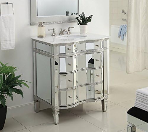30" Mirrored w/silver trim Bathroom Sink Vanity Cabinet (Mirror Included) Ashley# BWV-025/30-2434