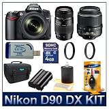 Nikon D90 DSLR Dual Lens (18-55 & 70-300) Ultimate Bundle