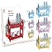 22"- 2 TIER CHROME PLATED STEEL/PLASTIC DISH RACK HOME DECOR RED