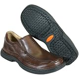 Clarks Catch Brown Smooth Leather Slip On Shoes Men
