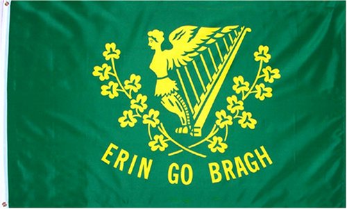 Ireland Erin Go Bragh Flag - 3 foot by 5 foot Polyester (NEW)