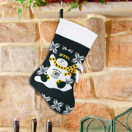 Green Bay Packers Snowman Knit Stocking
