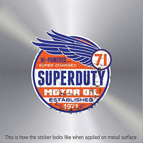 Stickers Vintage Motor Oil Sign waterproof Games Specialty Motorbike Vinyl (8 X 7.52 In)