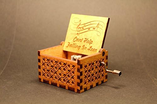 Engraved Wooden Music Box Cant Help Falling In Love