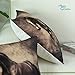 CaliTime Pack of 2 Soft Canvas Throw Pillow Covers Cases for Couch Sofa Home Decoration Vivid Wild Horses Print 18 X 18 Inches Brown Horse