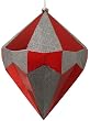 Giant 18" Merlot & Silver Diamond Commercial Christmas Ornament Decoration