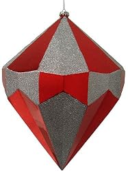 Giant 18" Merlot & Silver Diamond Commercial Christmas Ornament Decoration