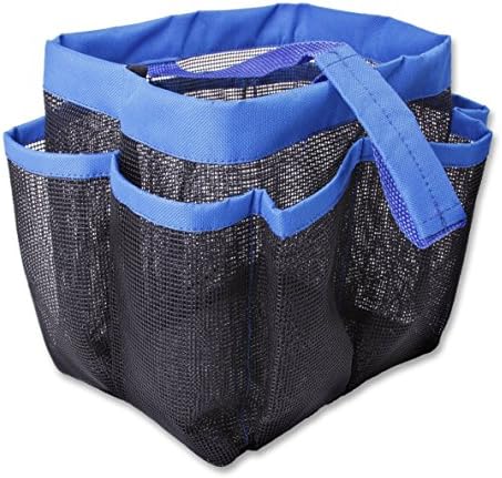 Houron 8 Pocket Shower Caddy Travel with Handle (Blue)