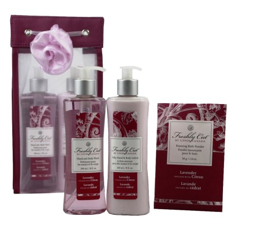 Upper Canada Soap & Candle Freshly Cut In Bloom Gift Set with Body Wash and Lotion, Lavender with Citron