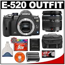Olympus Evolt E-520 Digital SLR Camera with 14-42mm f/3.5-5.6 Lens + 8GB CF Memory Card + BLM-1 Battery + Cameta Bonus Accessory Kit