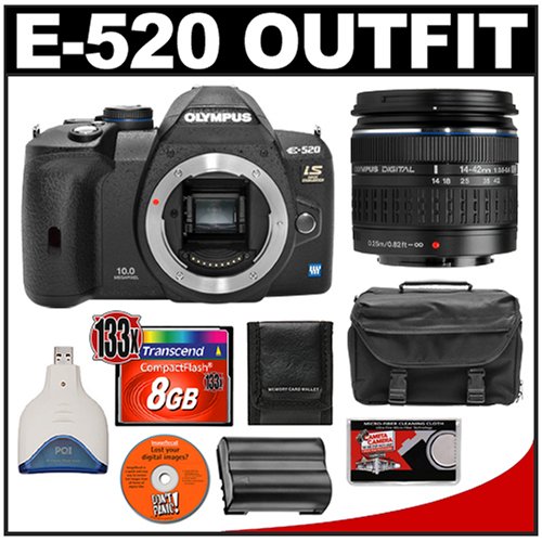Olympus Evolt E-520 Digital SLR Camera with 14-42mm f/3.5-5.6 Lens + 8GB CF Memory Card + BLM-1 Battery + Cameta Bonus Accessory Kit