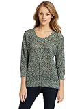 Best Price Chaus Women's Marled Mesh Stitched Sweater, Jade Marled, Large