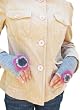 Handmade Pure Alpaca Natural Fiber Fingerless Gloves - Flower Charm Collection in Gray (Knitted Entirely By Hand/ One Size Fits Most Women/teens)
