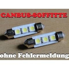 3 SMD LED Hightech Soffitte 41mm - wei� 12V VDC HQ: HighQuality (Sockel S8) Soffitten Lampe mit Abstrahlwinkel 180� f�r Boot Segelboot Yacht