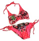 Ed Hardy - Ed Hardy Neon Red Love Kills Slowly Bikini Swimsuit