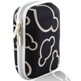 Black Pattern Hard Shockproof Camera Case for Fujifilm FinePix L55 Digital Camera