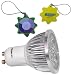 HQRP GU10 Base 4 LEDs MR16 LED Bulb Warm White for Studios / Art galleries / Cosmetic counters plus HQRP UV Chain / UV Radiation Health Tester